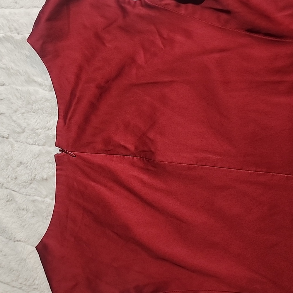 Ralph Lauren Burgundy Satin Midi Dress - Picture 6 of 7